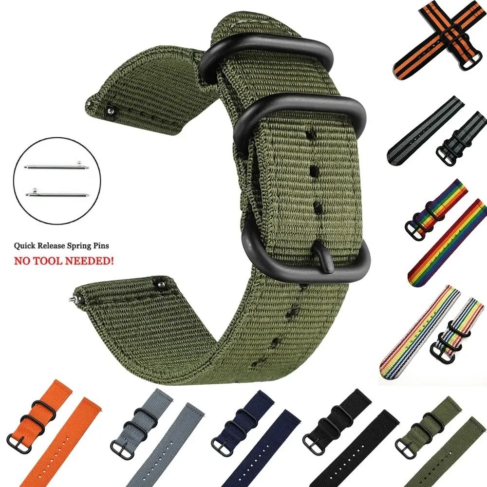 18mm 20mm 22mm 24mm Ballistic Durable Military Nylon Wrist Watch Band Strap