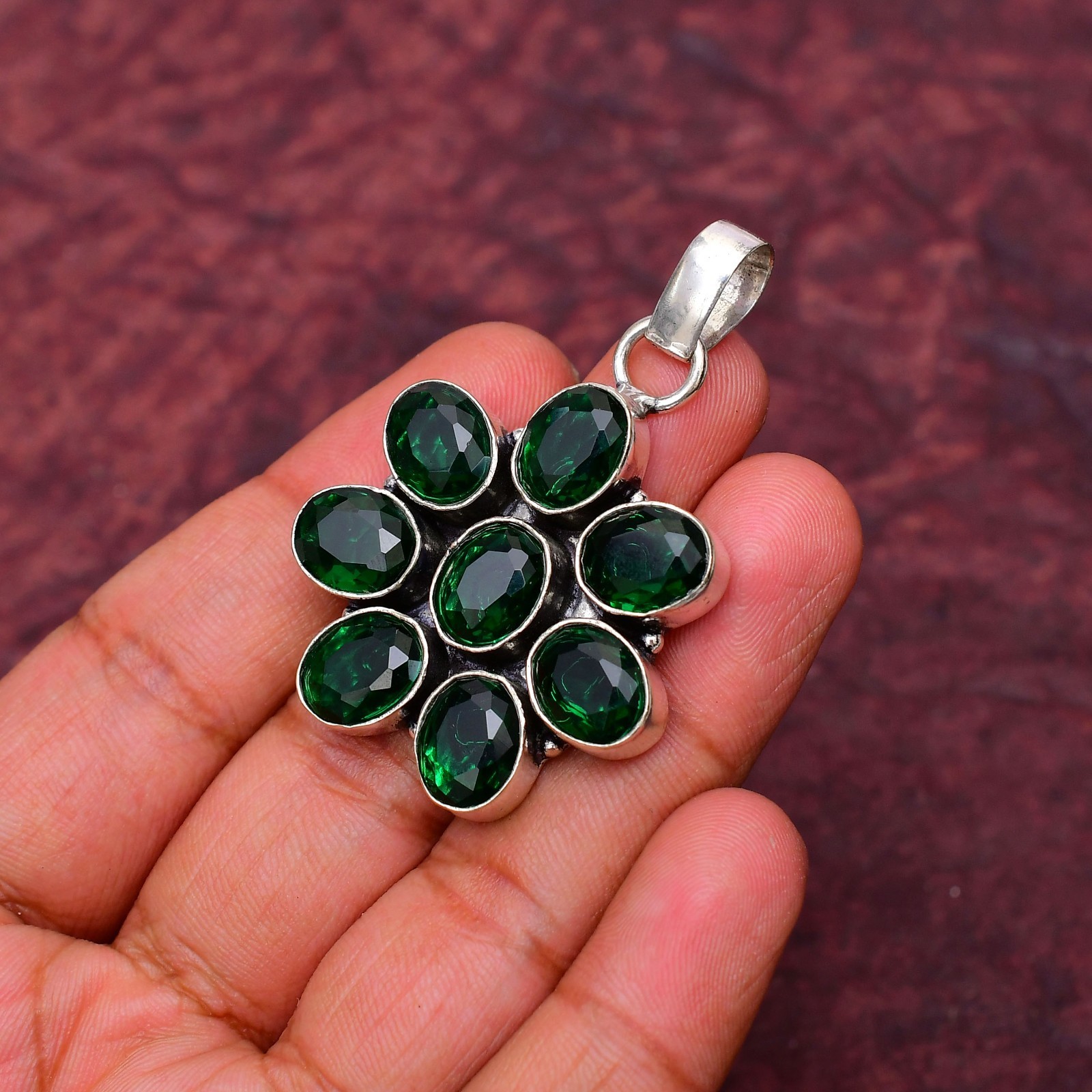Chrome Diopside Gemstone 925 Sterling Silver Pendant Approx – 1.85″