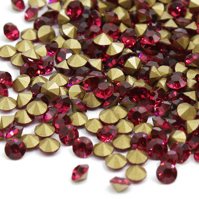 10 Bag Faceted Glass Pointed Rhinestone Findings Back Plated 1.9~2mm 1440pcs/Bag