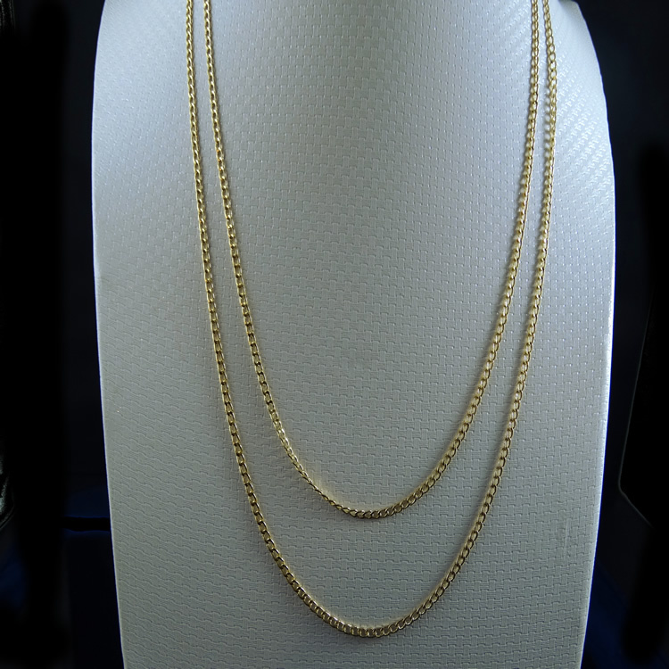 NEW MENS LADIES 10K YELLOW GOLD CUBAN CURB LINK CHAIN NECKLACE 2 MM 16~24 INCH
