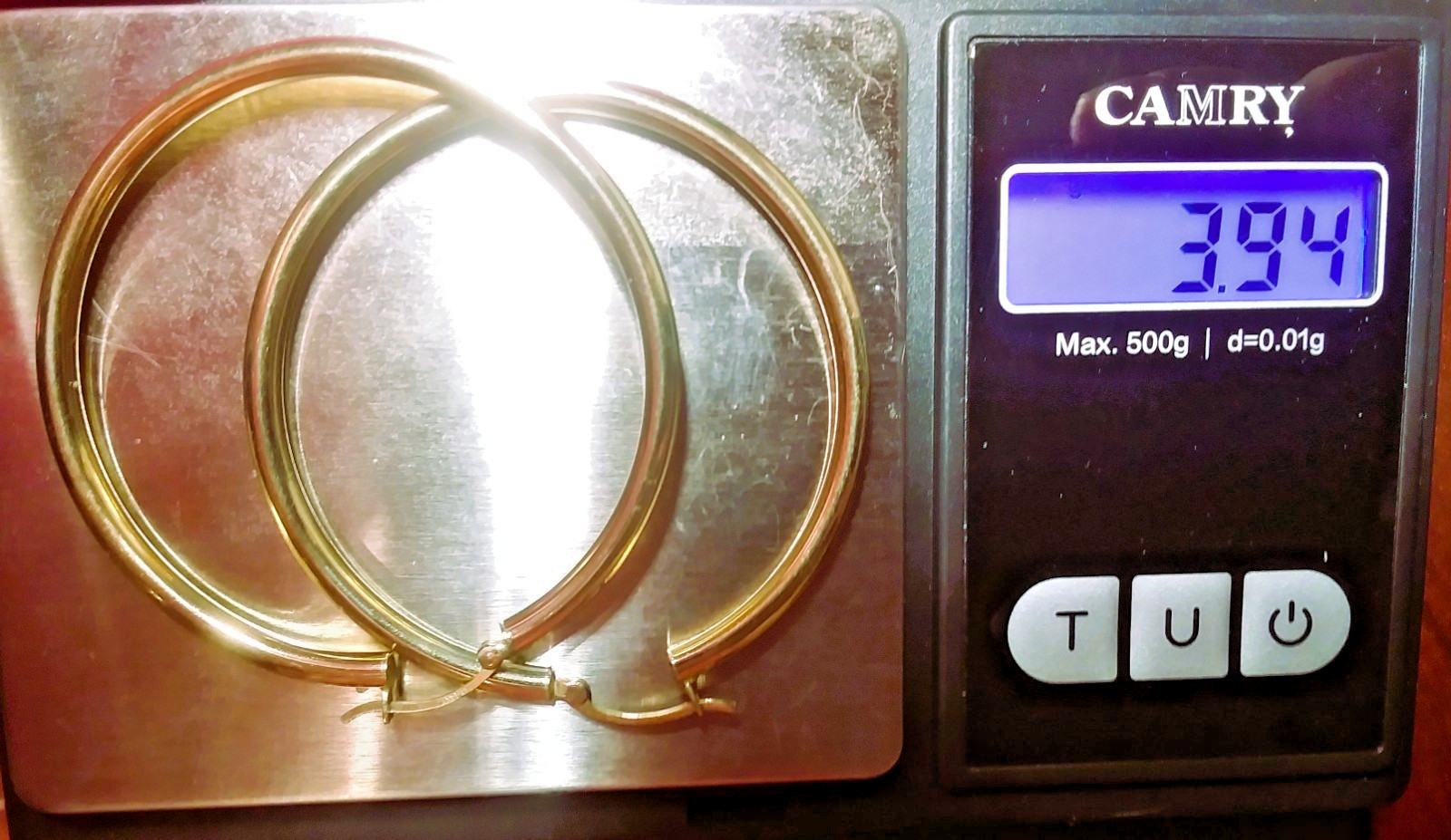 14k Solid Yellow Gold Hoop Earrings Large 2″ / 50mm / 3mm | 3.94g READ DESC