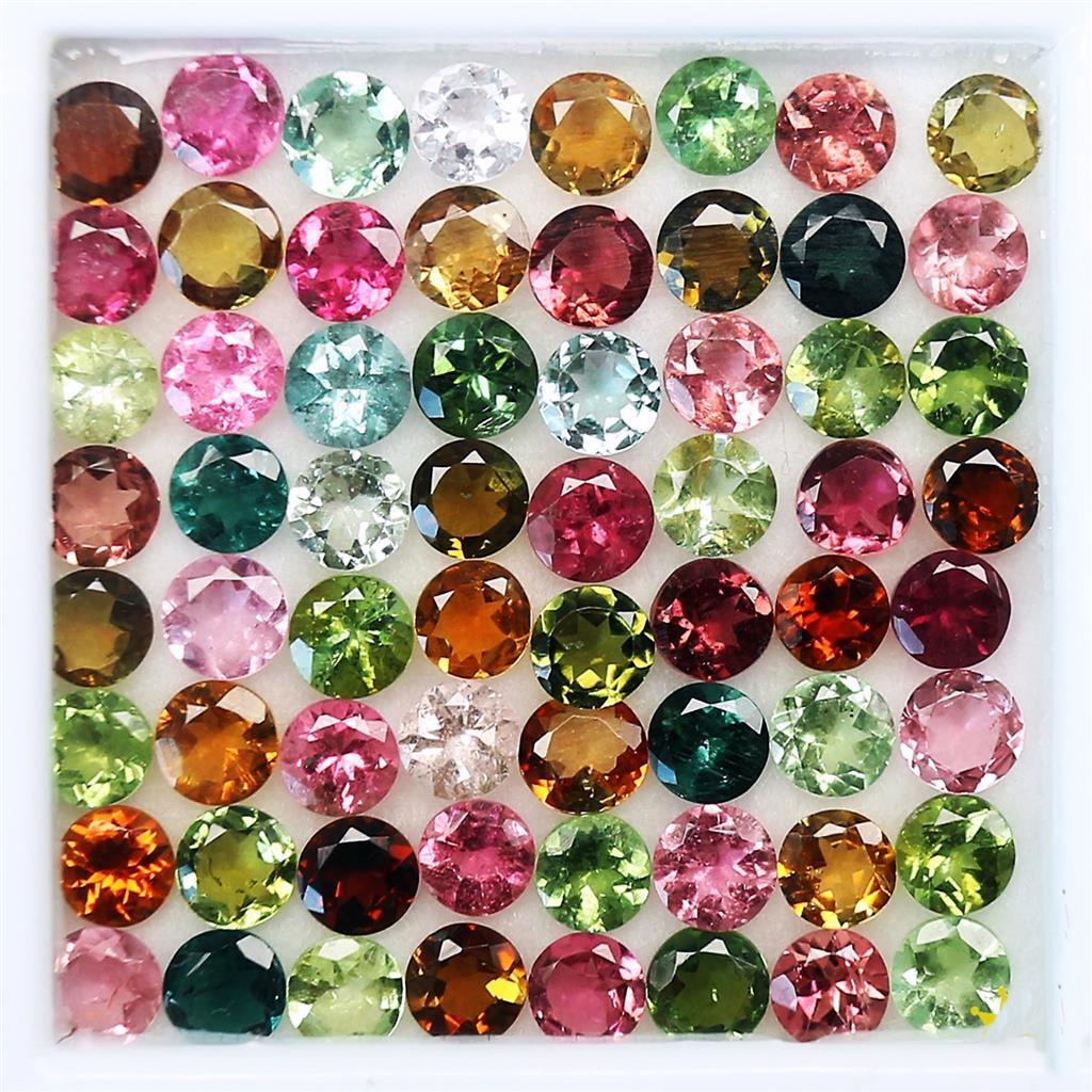Wholesale Lot 3mm to 4mm Round Facet Multi Tourmaline Loose Calibrated Gemstone