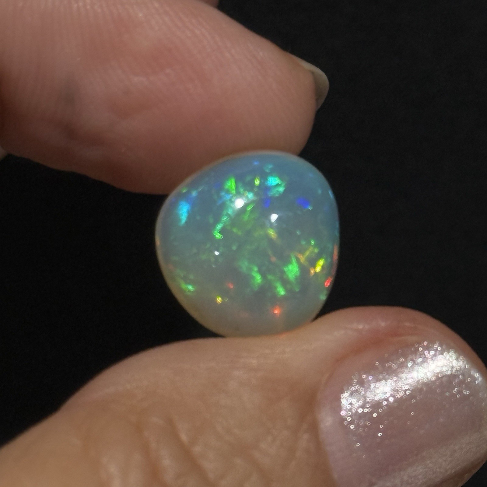 8.6ct 13.7×13.3x9mm Finest Colorful Bauble Like Ethiopian Welo Opal Cabochon