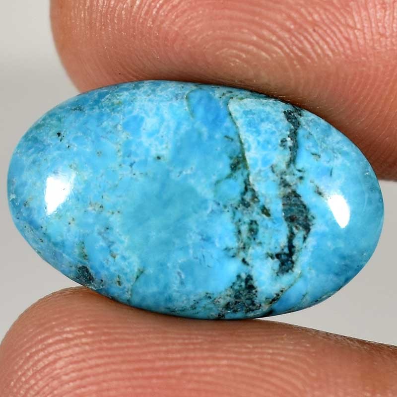 Natural Blue Turquoise Oval Cabochon Gemstone 10.00Cts. 14mm. 20mm. 05mm.