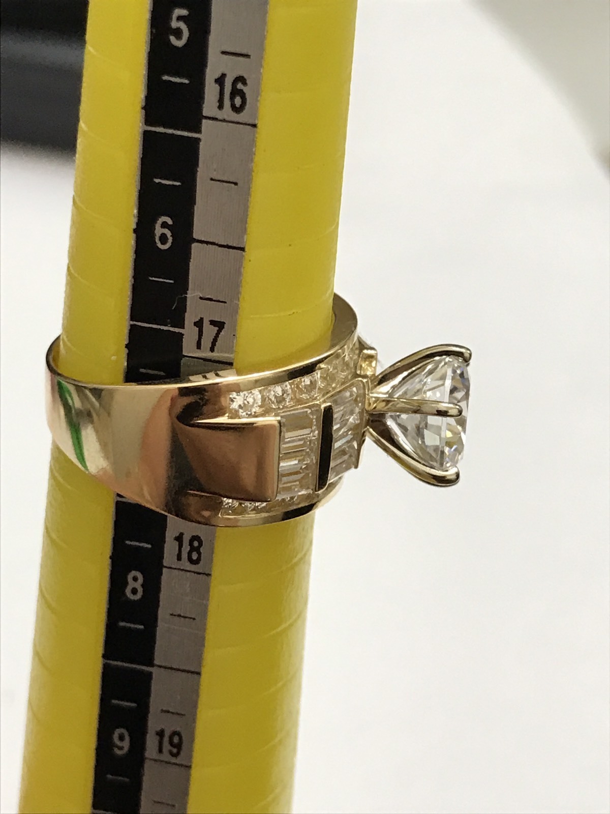 Sale GOLd Ring 14k YELLOW solid engagement Round wide thick carat size 5 ASK 4 6