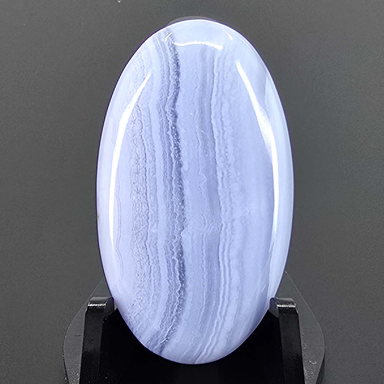43.50 Ct Natural Blue Lace Agate Oval Cabochon Loose Gemstone 38x22x5 mm
