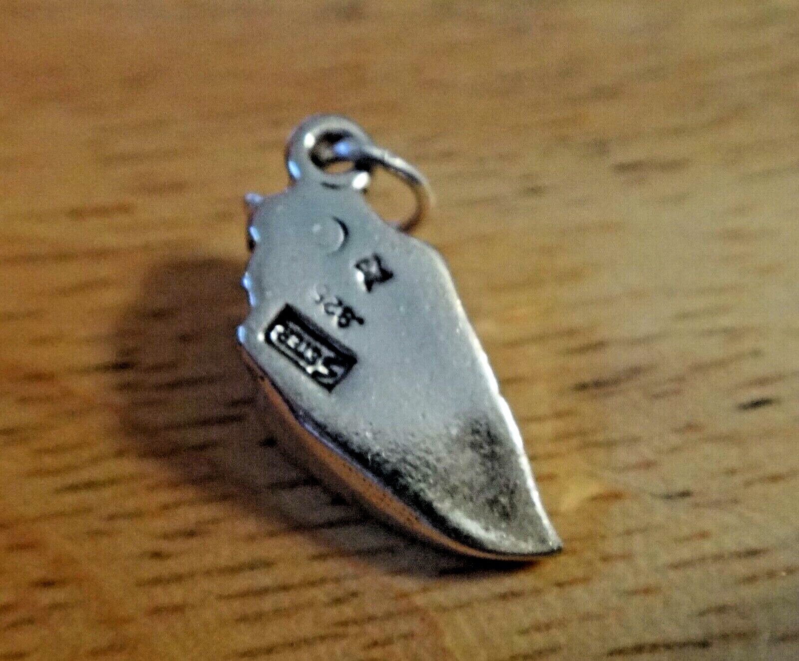 Sterling Silver 20x10mm 3.3gram Seashell Shell Beach Heavy Flat back Charm