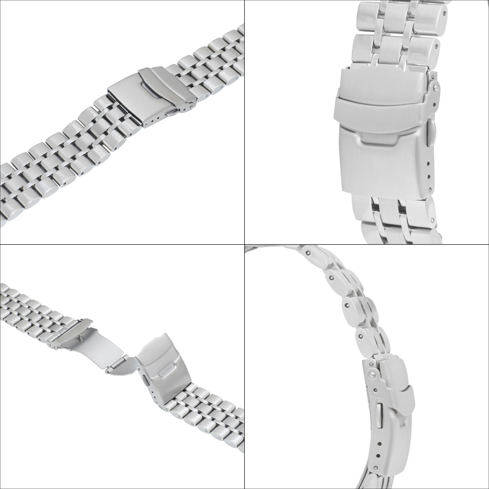 22mm Steel Metal Watch Band Brick Link Strap for Armand Nicolet JH9 M02 M02-4