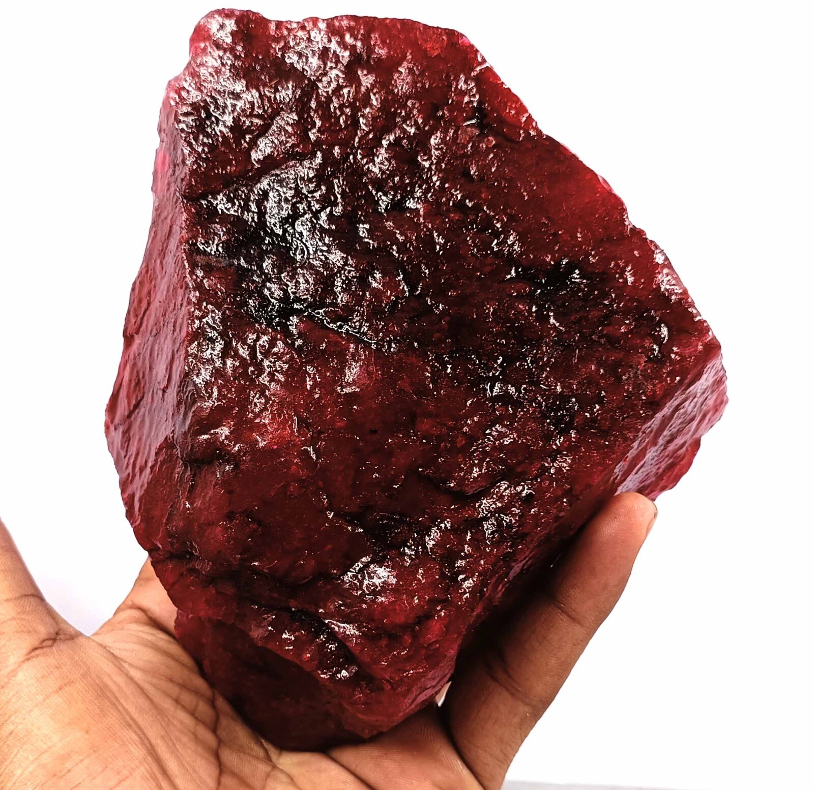 DYED NATURAL CERTIFIED 4195 CT AFRICAN ROUGH RED RUBY EARTH MINED GEMSTONE KKO