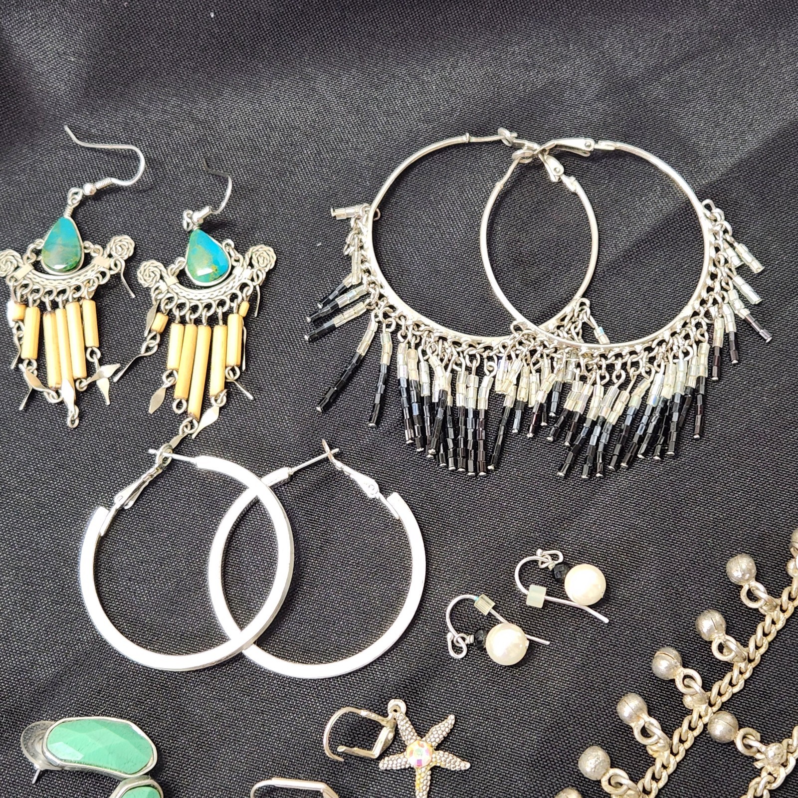 Lot of Fashion Jewelry Earings & Miscellaneous Some Are Hand Crafted See Picture