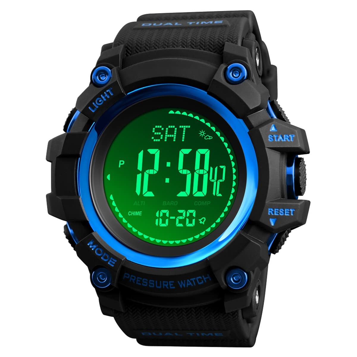 Digital Sport Watch 53mm Compass Altimeter Barometer Pedometer – Waterproof