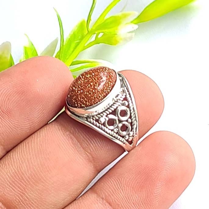 Sunstone Gemstone 925 Sterling Silver Handmade Dainty Rings All Size Available