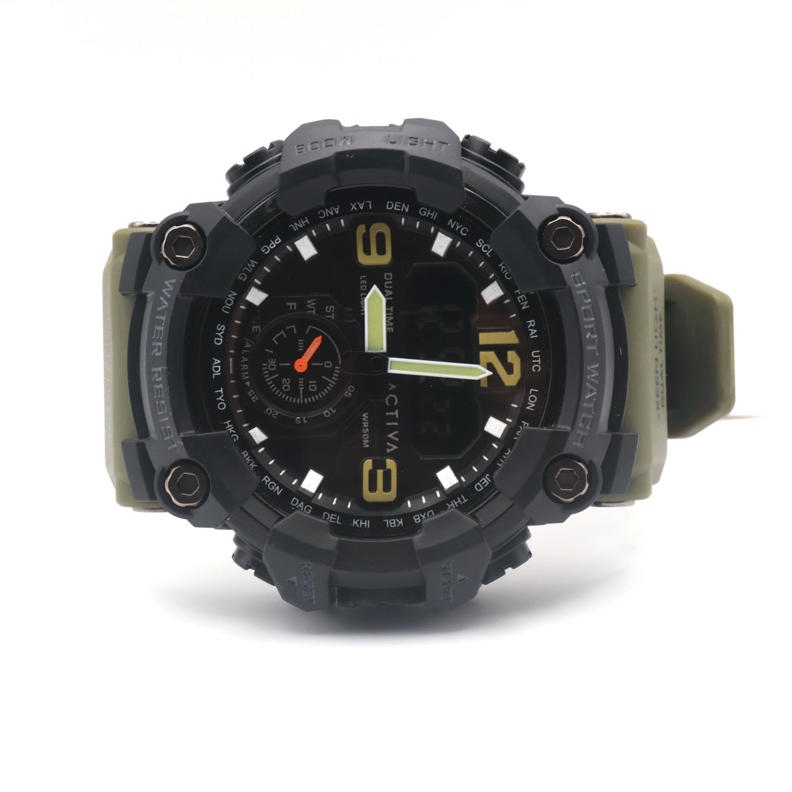 ACTIVA X BLACKOPS CHRONOTREK Men’s 56mm Digital Watch Army Green ACW1637-002