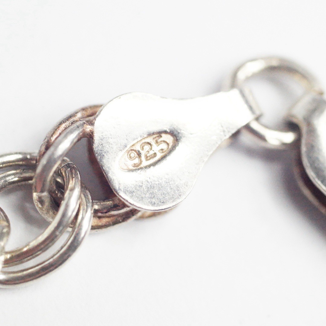 Sterling silver parallelo double link chain bracelet Italy Star 620 AR 7.71 g