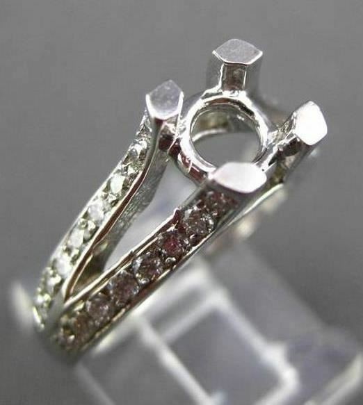 ESTATE .64CT DIAMOND 14K WHITE GOLD 3D TENSION SEMI MOUNT ENGAGEMENT RING #17691