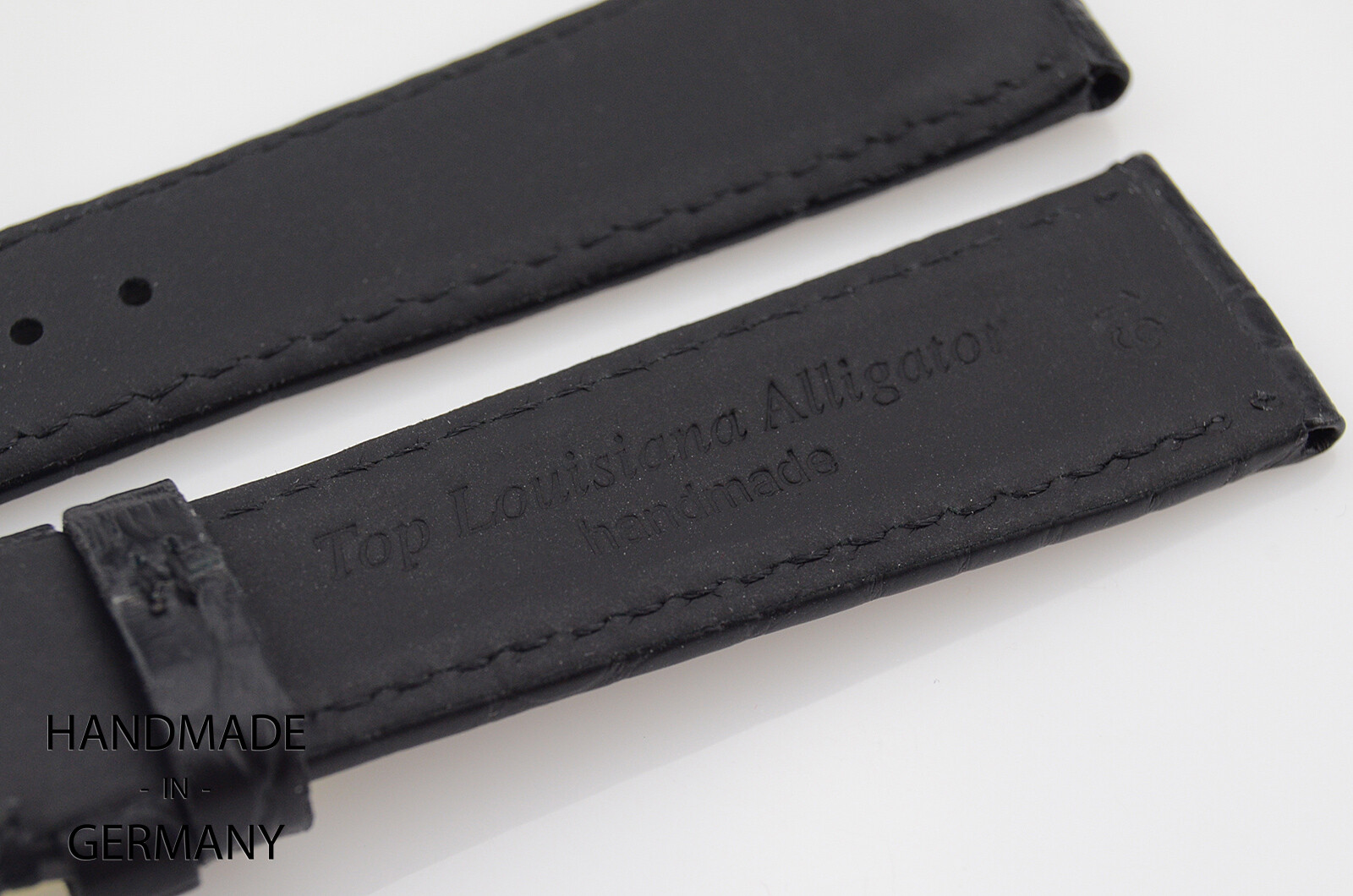 Graf Handmade in Germany Black Strap 19mm / 16mm Louisiana Croco Band