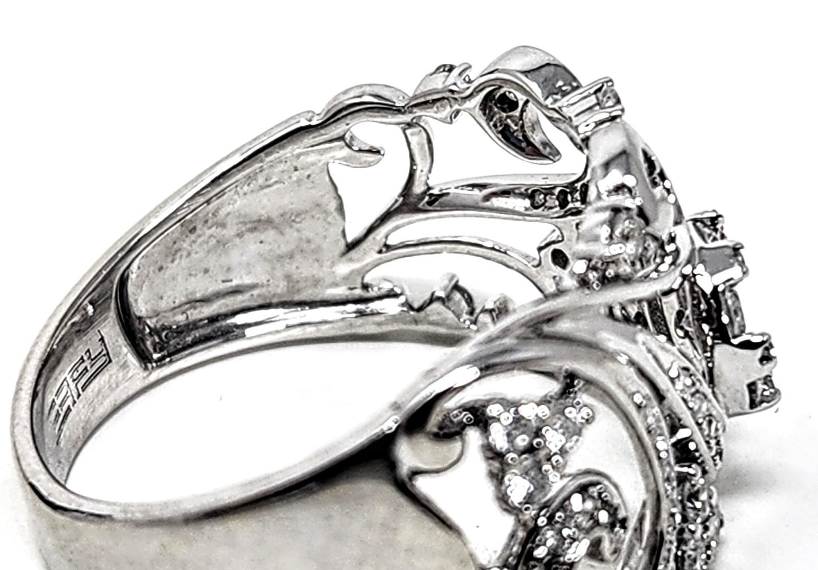 Effy Bouquet 14K White Gold Diamond Filigree Ring, ~0.53 TCW Size 7.5