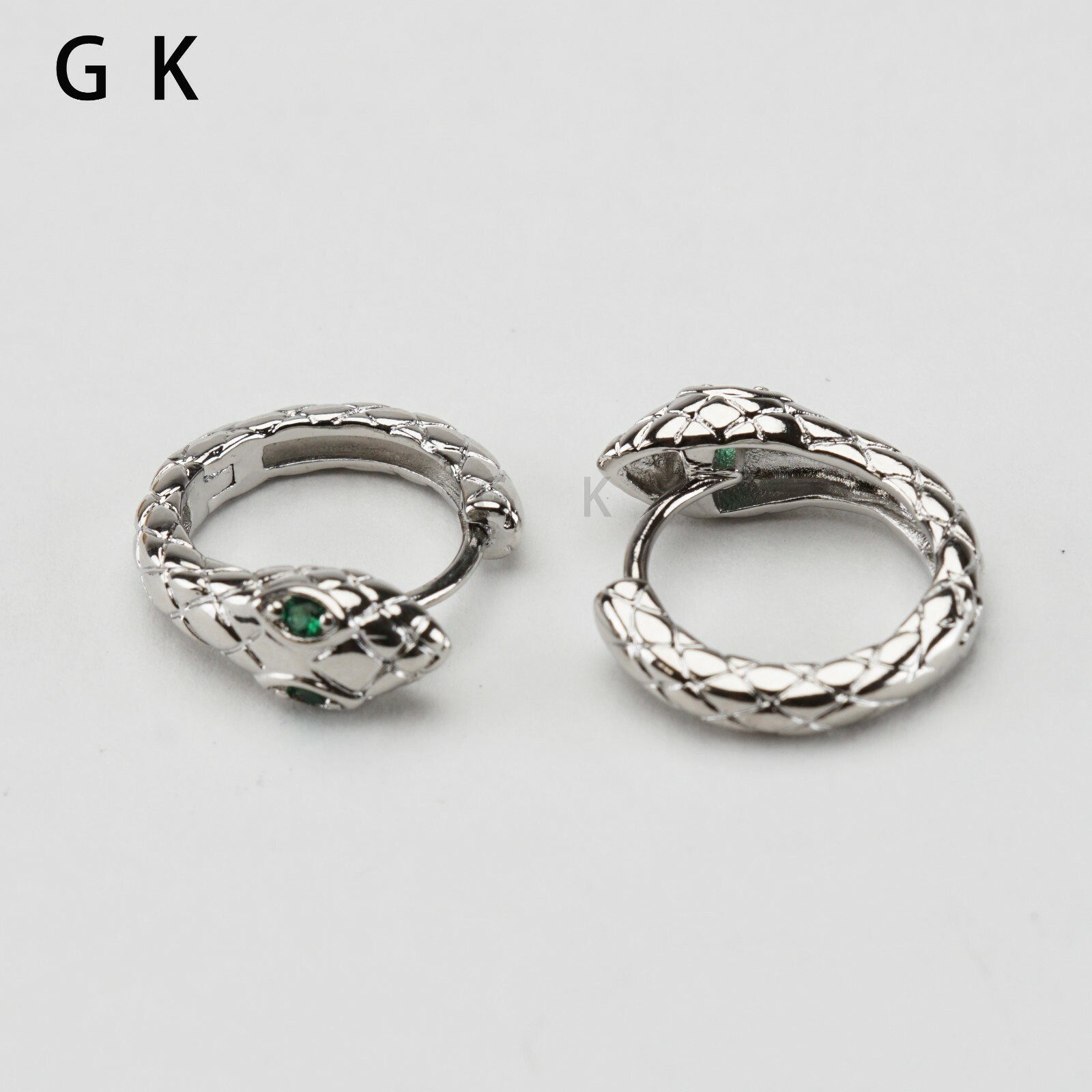 2-4 Pcs Stainless Steel CZ Snake Design Hoop Huggie Stud Earrings Ring Piercing