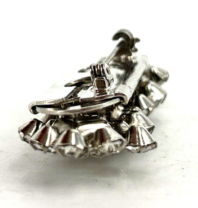 Vintage Rhinestone Brooch Shoe Clip Combination Clear 3 Pieces 2.5″ Glass Stones