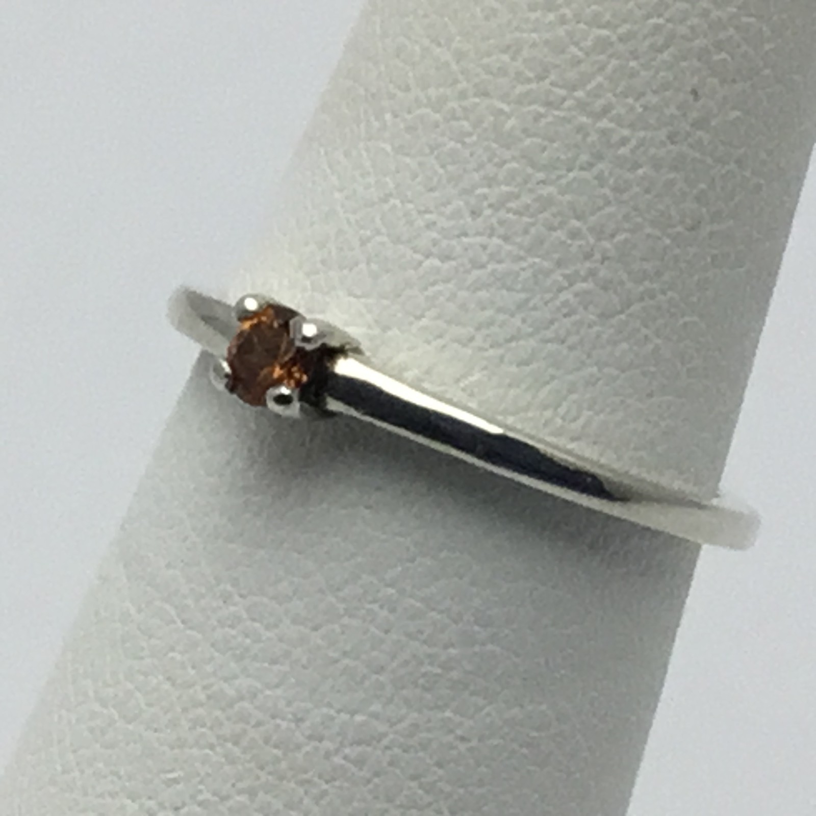 Sterling Silver Spessartine Garnet Ring Sz 6.5 Round 3mm Stackable Stuller