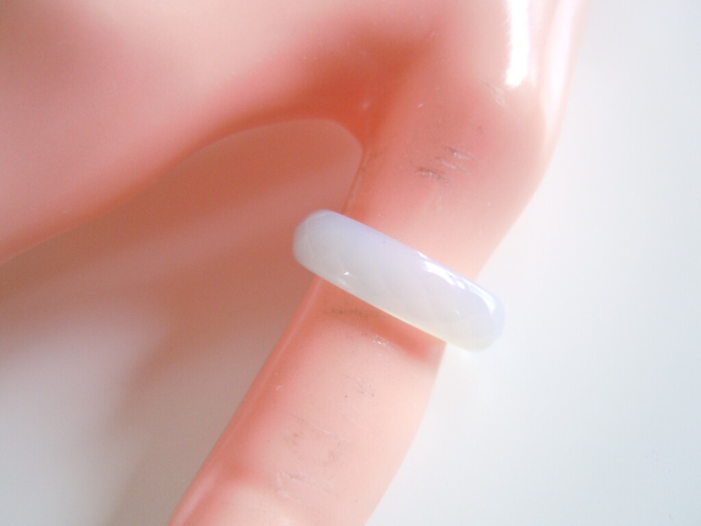 Ring Band Ring Blue Faceted Gemstone 2.3 g/Size 54 (Approx. Ø 17.5 mm)/B: 0.6 cm
