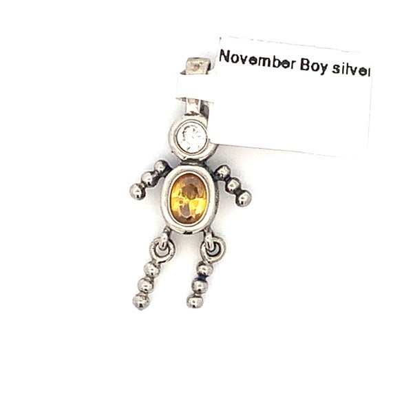 Sterling Silver Birthstone Charm Boy November