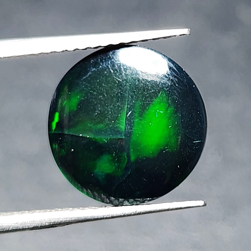 Natural Ethiopian Welo Honeycomb Black Opal Round AAA Fire Loose Gemstone 4.85Ct