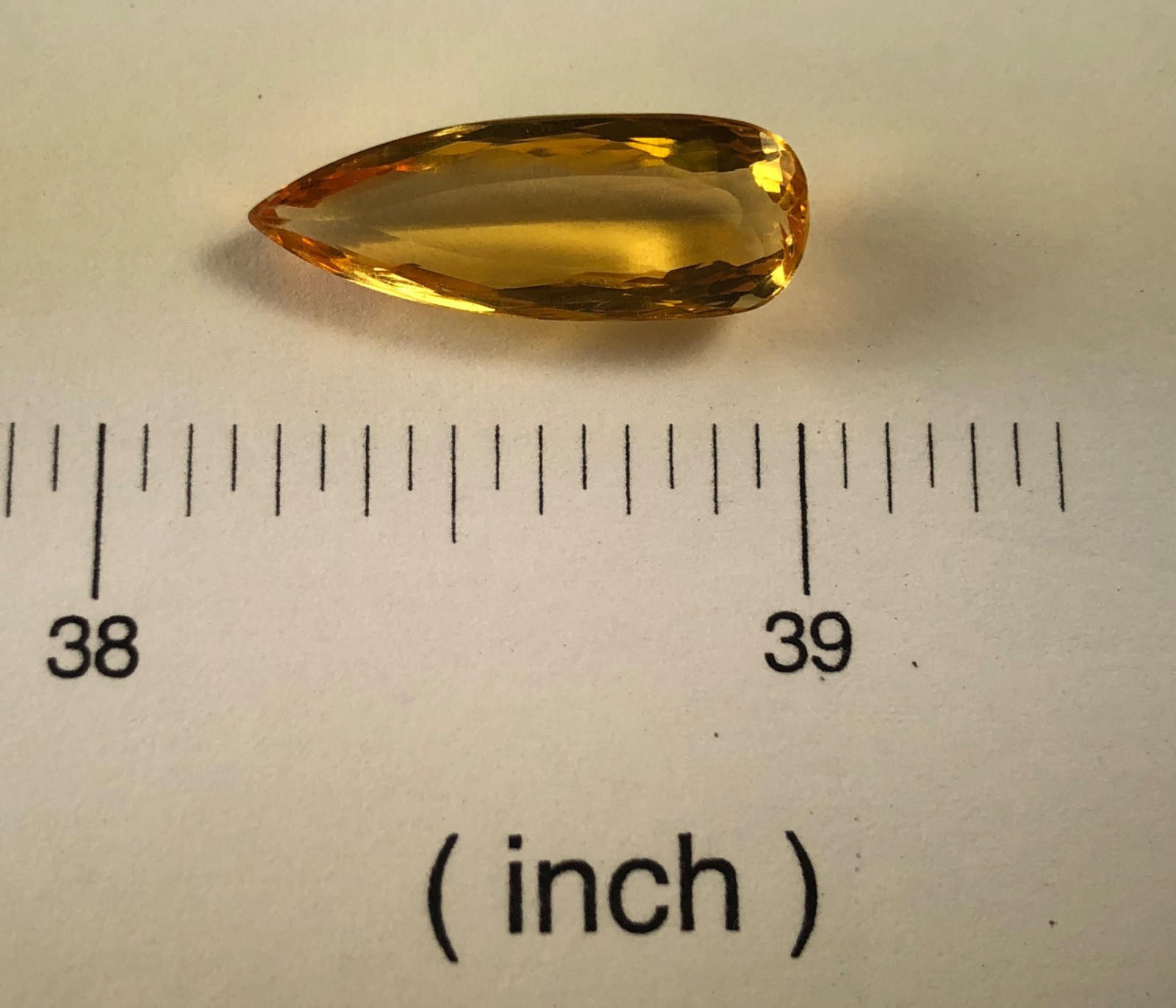 Imperial Topaz 7.43 Ct Clarity IF Pear Cut Natural Golden Brazil I051