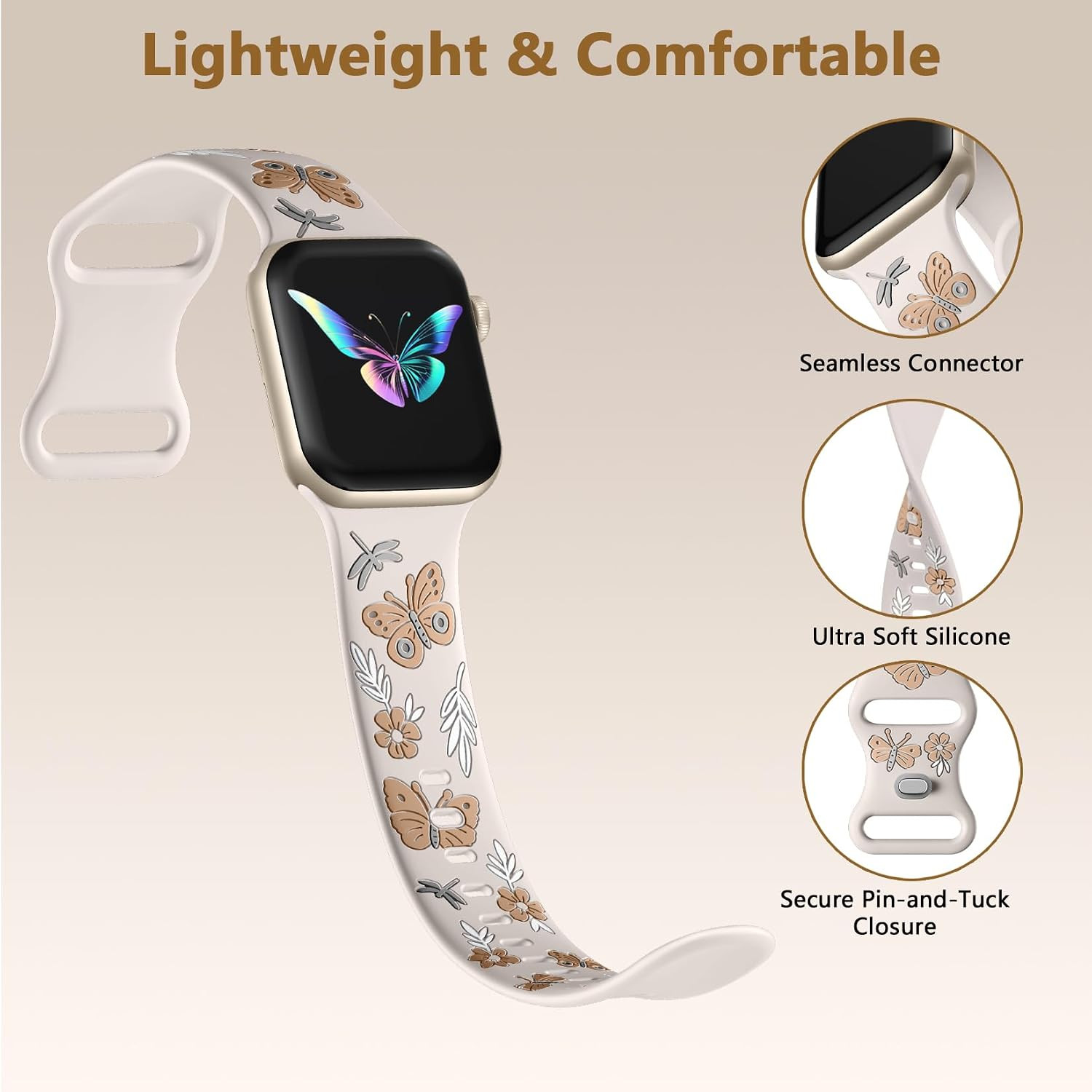 Floral Band Compatible with Apple Watch Band for Women 40Mm 38Mm 41Mm 42Mm 44Mm