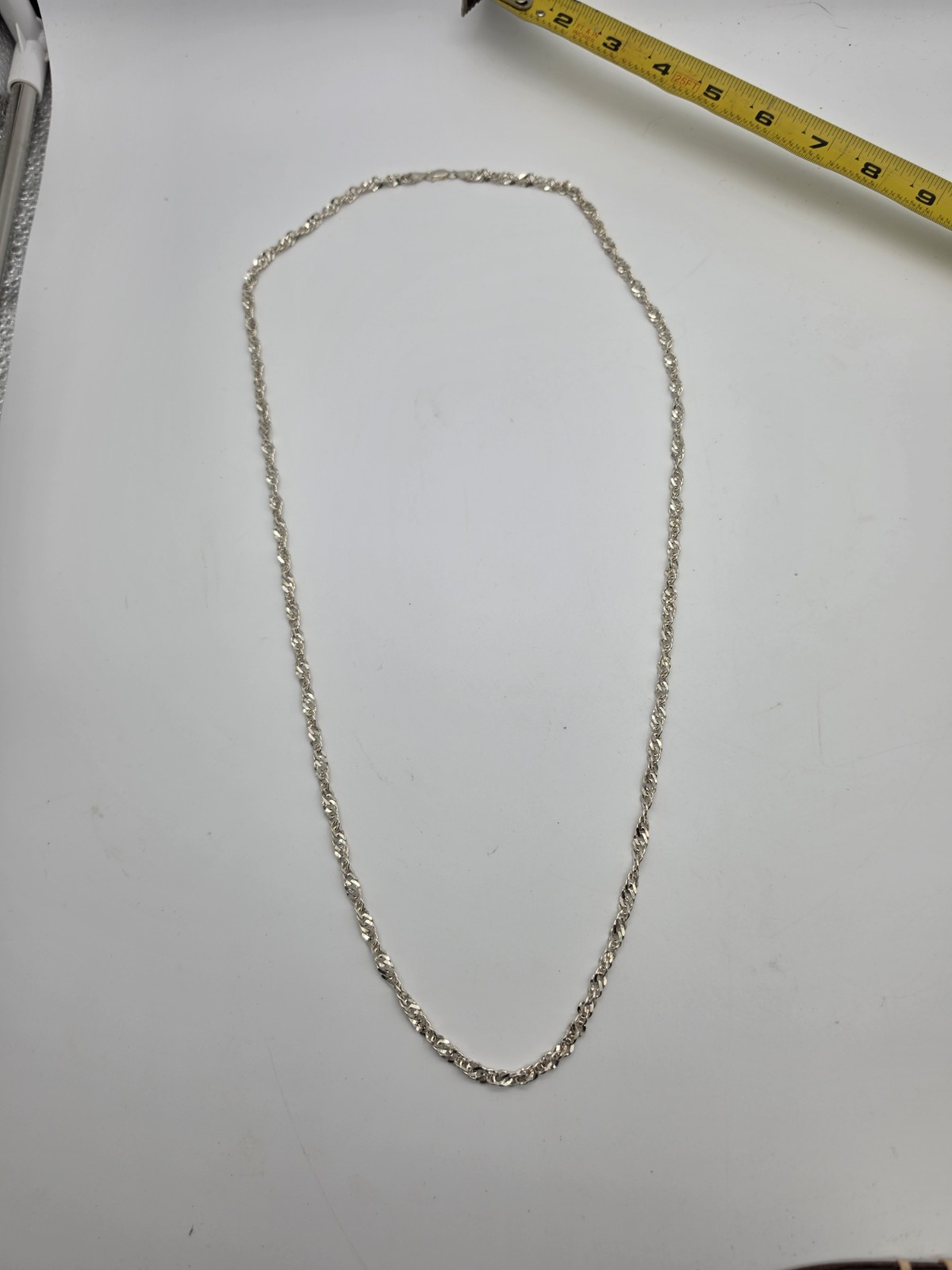 Sterling Silver 36″ Singapore Chain Necklace 36.3g Milor Made In Italy