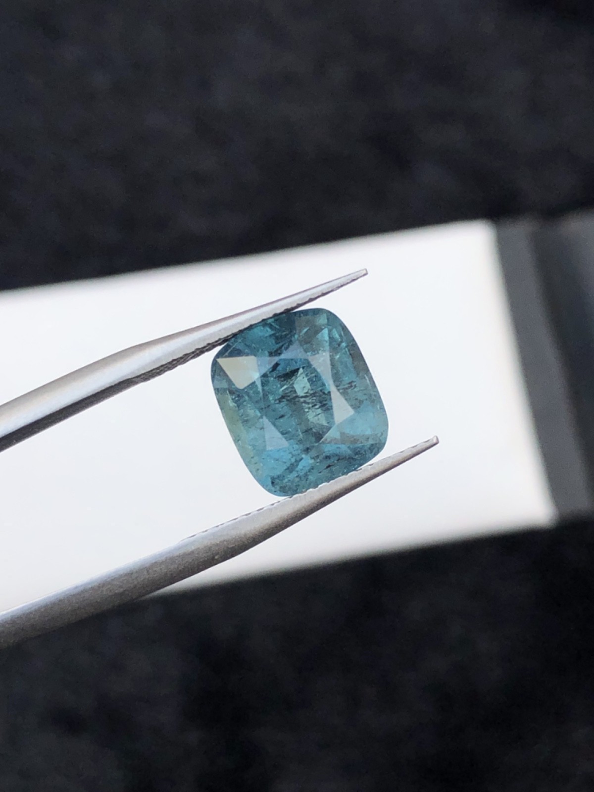 Natural 4.7 carats Blue Tourmaline Cushion Cut Untreated Afghanistan Gem
