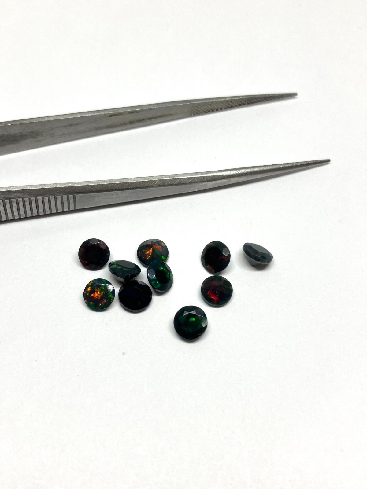 Black Fire Opal AAA Natural Ethiopian Round Cut Loose Gemstone For All Jewelry