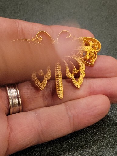Vintage Gold Tone Filigree Butterfly Moth Die Struck Brooch Pin