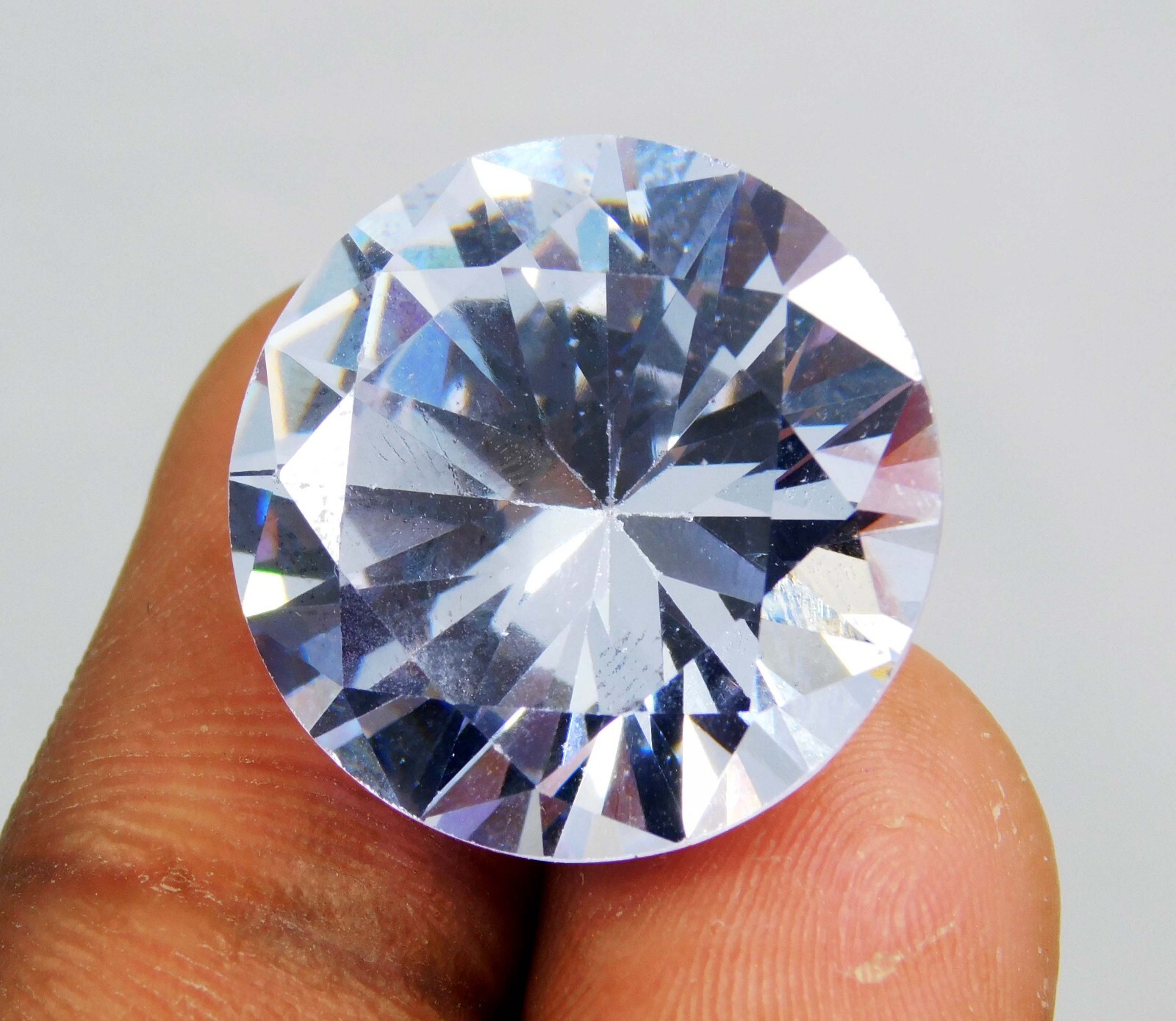 Natural 34.05 Ct Cambodian White Zircon Round Cut Loose Gemstone