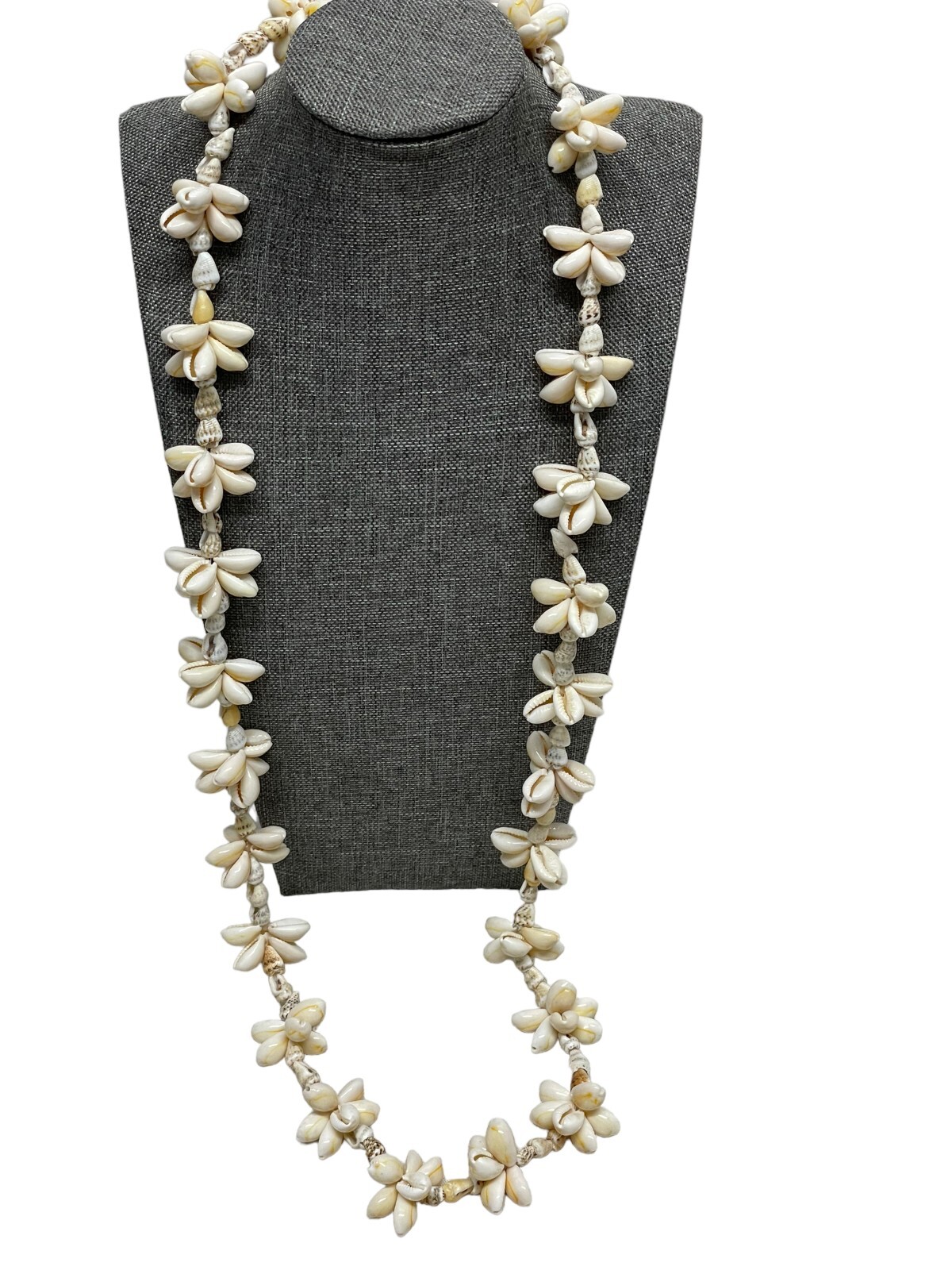 (7) Vintage Philippines Cowrie Mixed Shell Long Strand Necklaces Hippy Boho