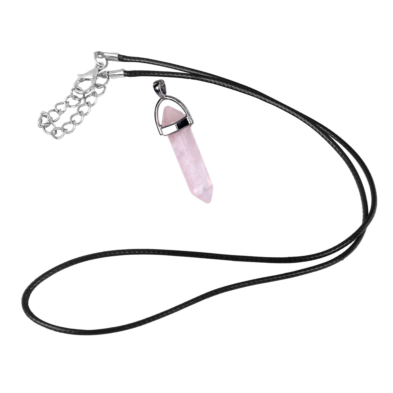 2PCS Hexagonal Stone Pendant Chakra Healing Crystal Pendant Necklace DIY Jewelry