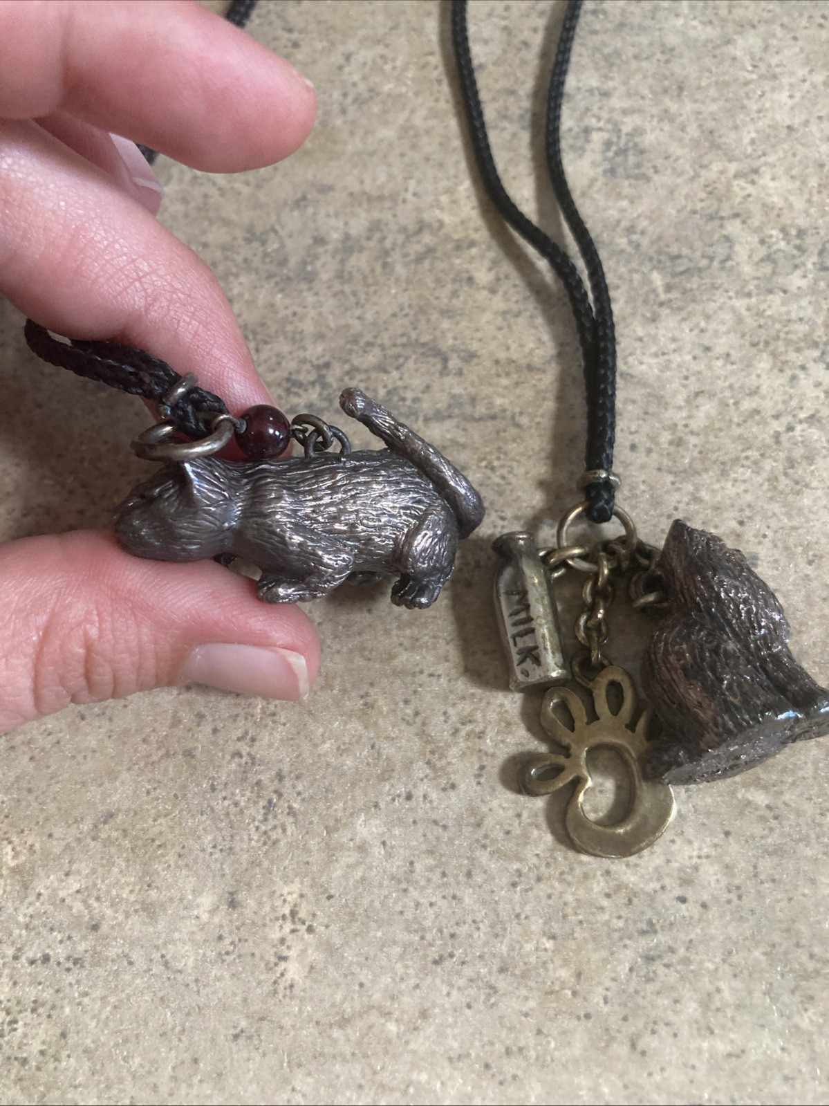 2 Susan Cummings Cat Necklaces