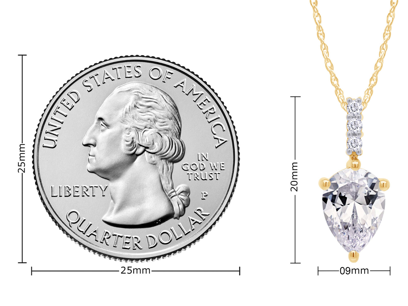 1.90ct Pear Moissanite 10X7MM Solitaire Pendant Necklace in Sterling Silver