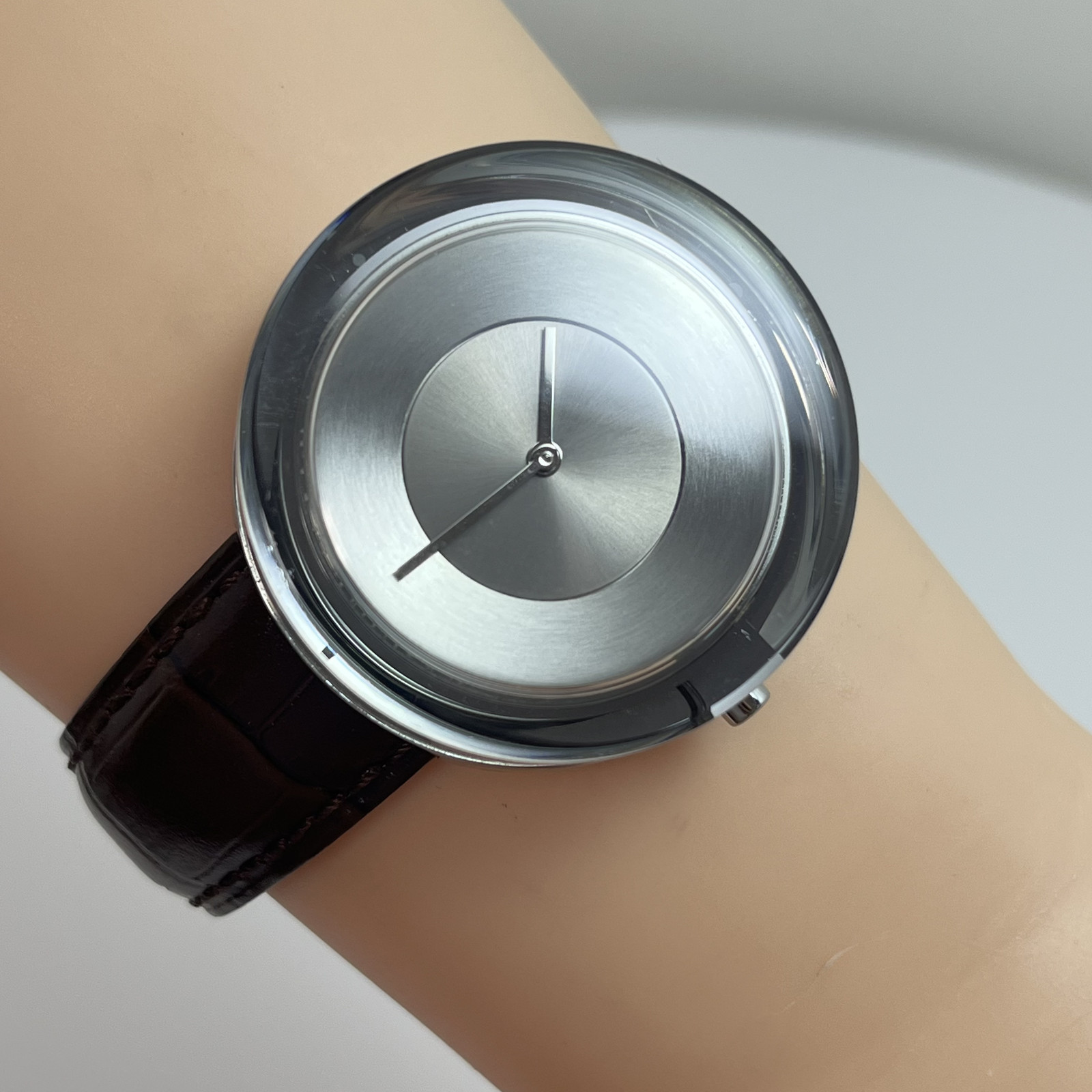Seiko Issey Miyake Glass Watch NYAH001 TOKUJIN YOSHIOKA Qz Leather w/Box #B888