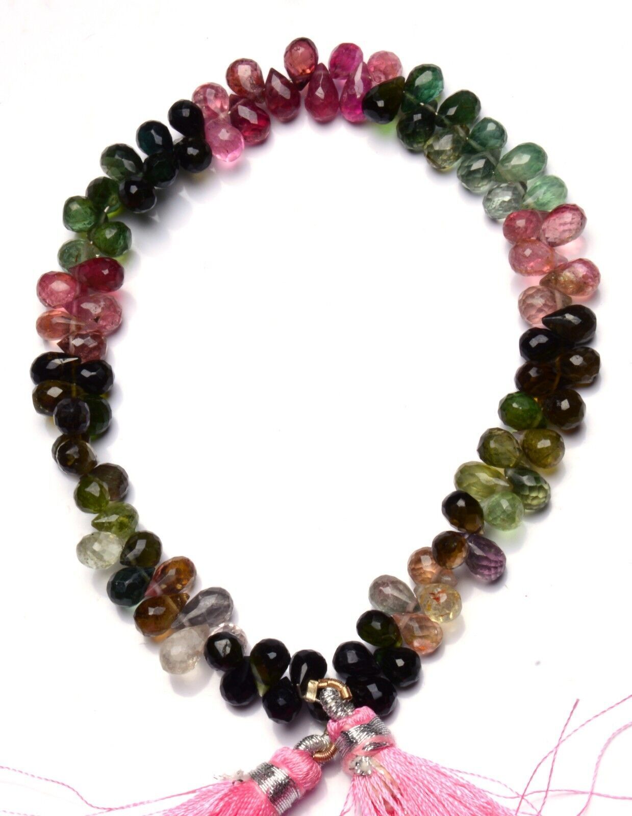 Natural Gem Multi Color Tourmaline 7x5MM Approx Faceted Teardrop Shape Beads 8″