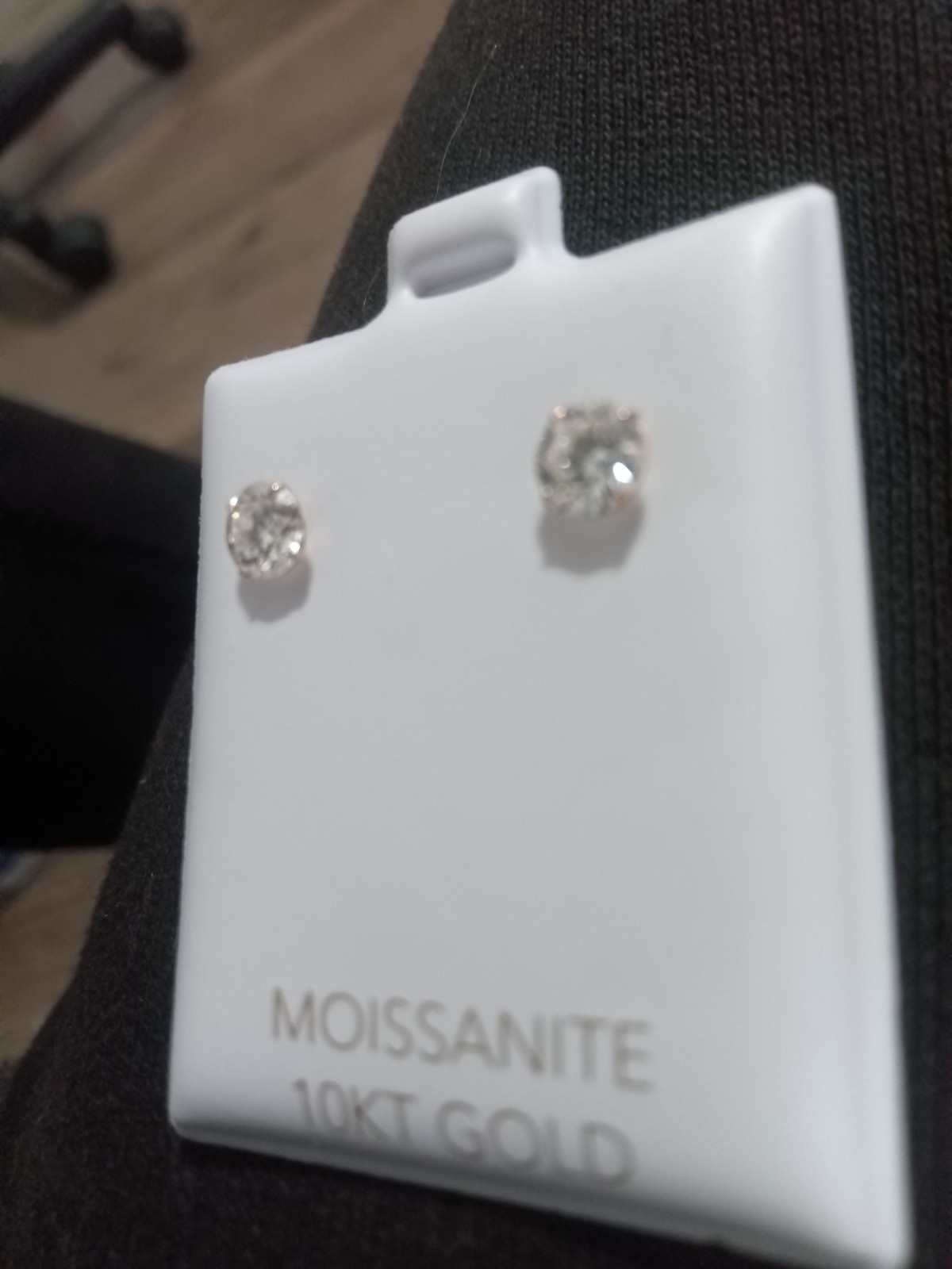 Moissanite Stud Earrings 10K Yellow Gold 5mm 1.00ctw Round VVS1 D GRA