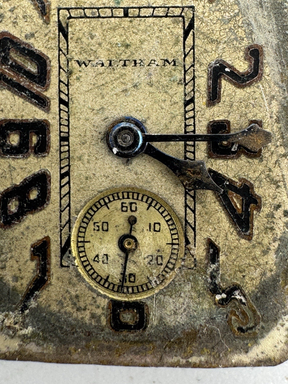 Vintage Waltham 10L 7J Grade 461 Wristwatch Movement For Parts Or Repair