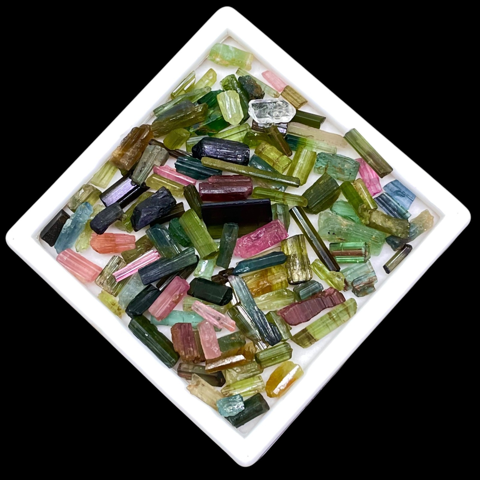 116 Pcs Natural Tourmaline 5-19mm Multi Color Rough Stick Loose Gemstones Lot