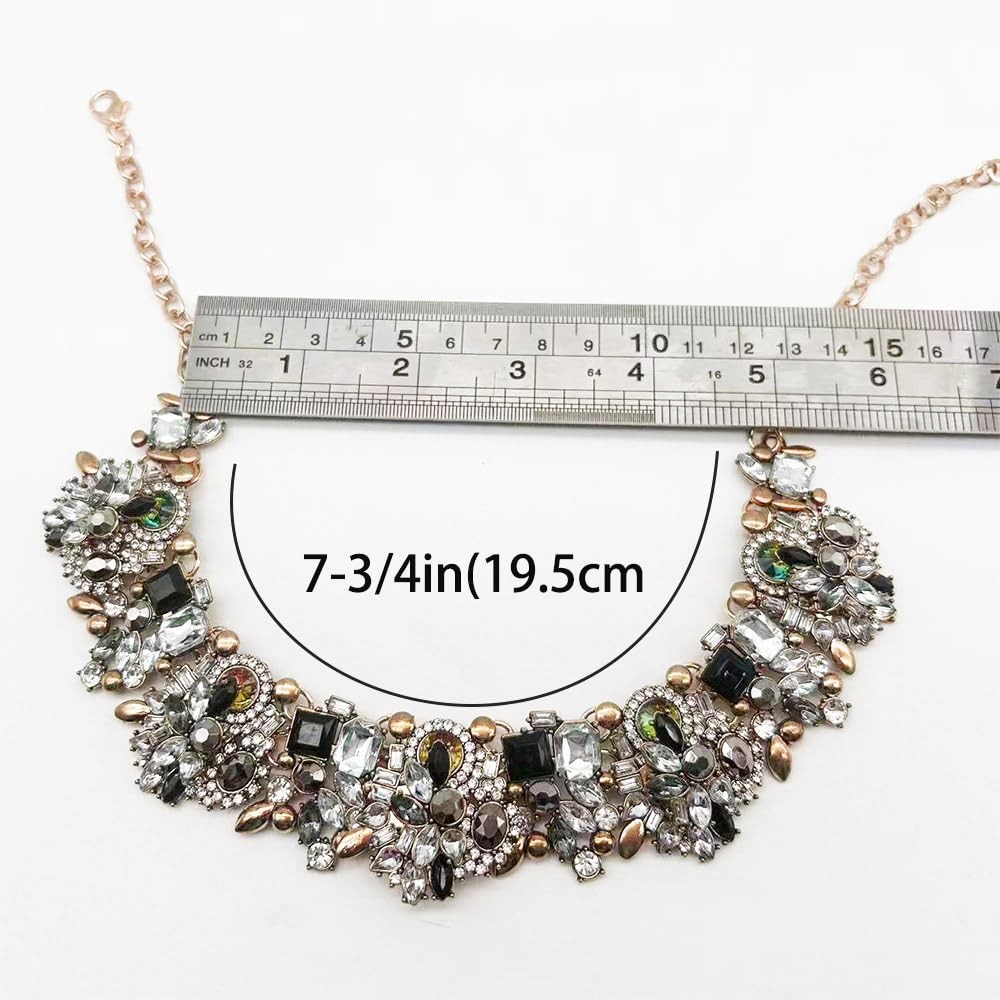 Crystal Rhinestone Chunky Statement Choker Collar Necklace