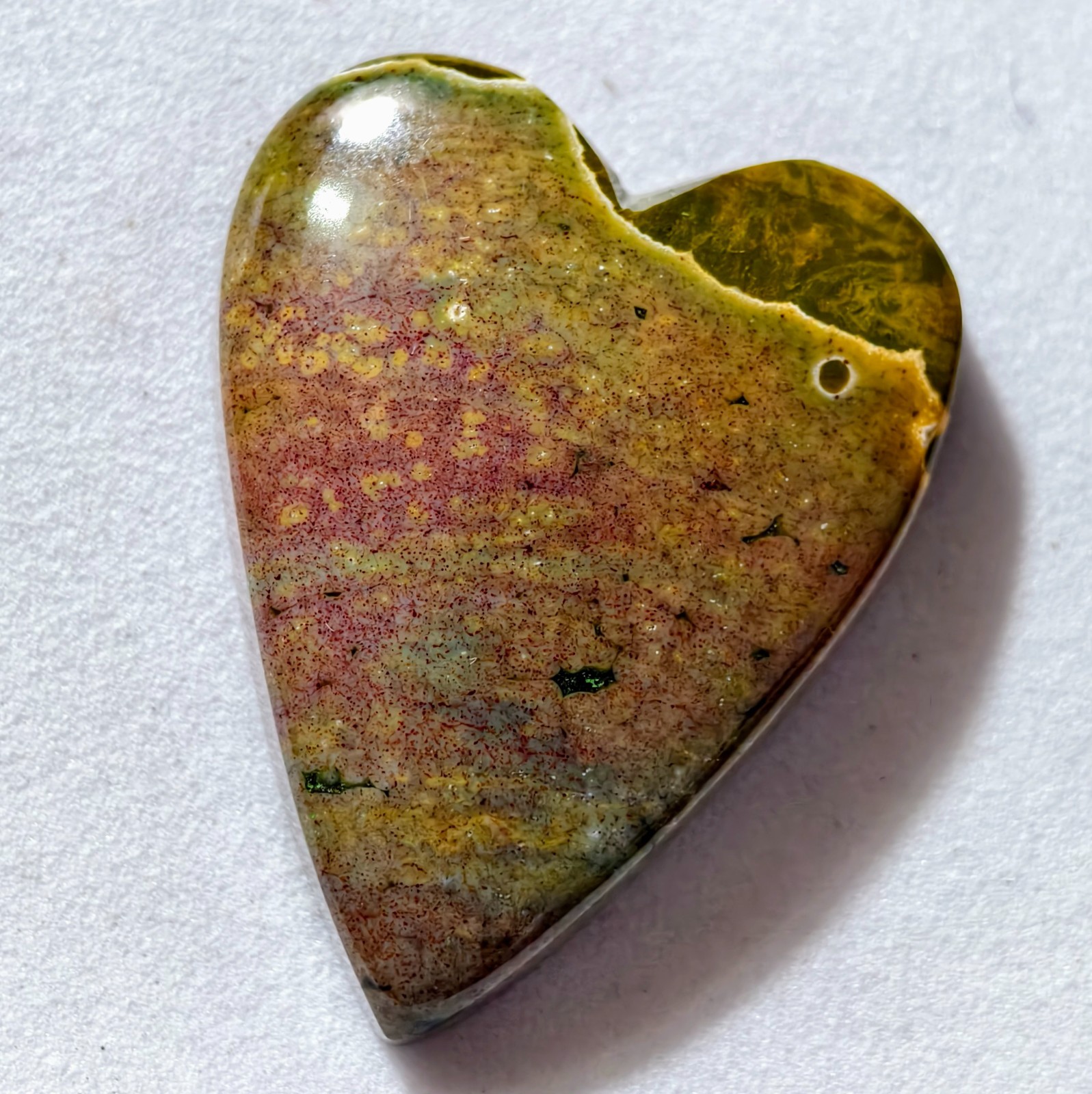 34 Cts Natural Ocean Jasper Heart Cabochon Gemstone 29.9×23.3×6.9 MM