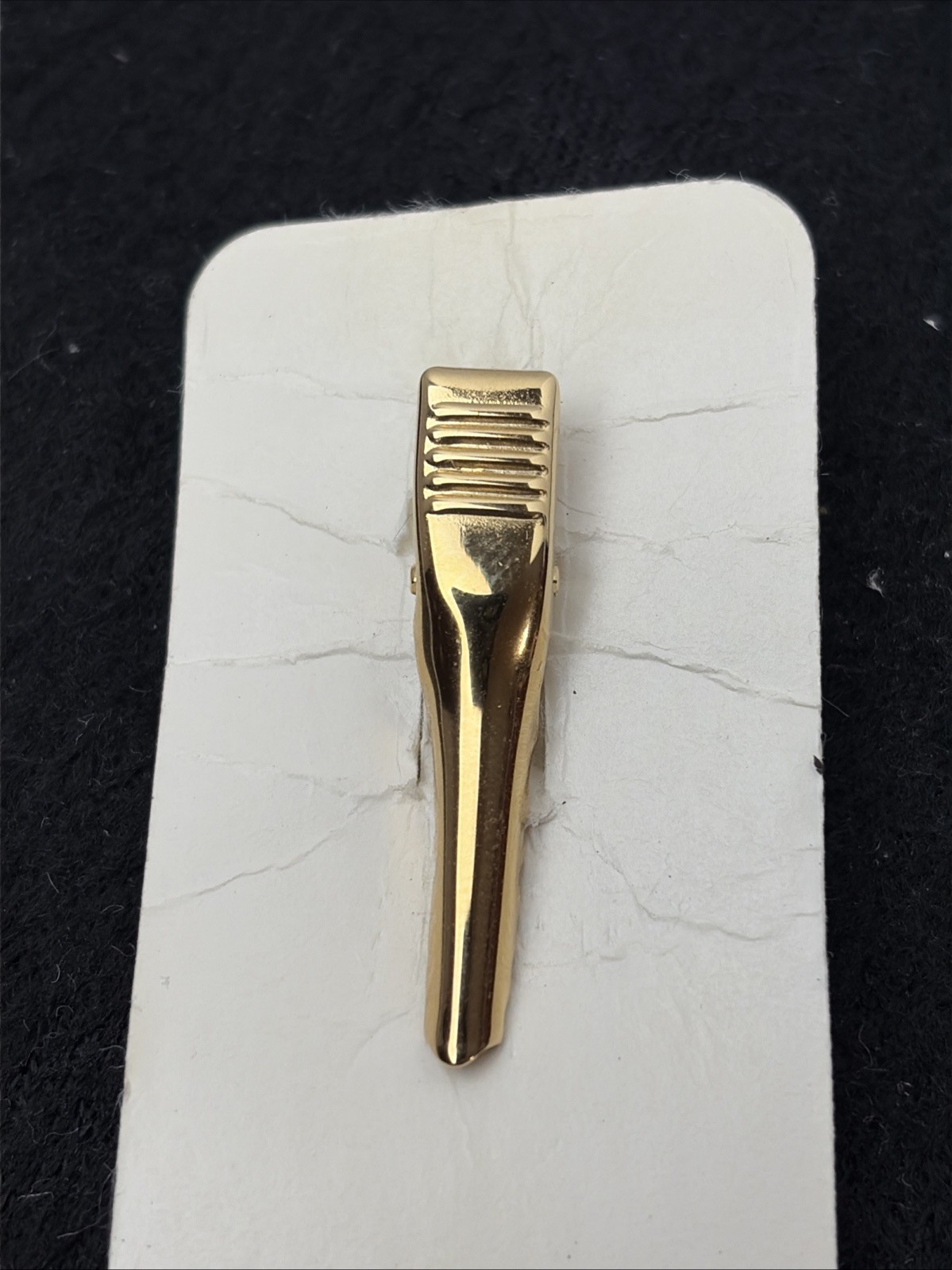 Vintage Rocket Military Missile SMALL Tie Bar Clip Gold tone rocket