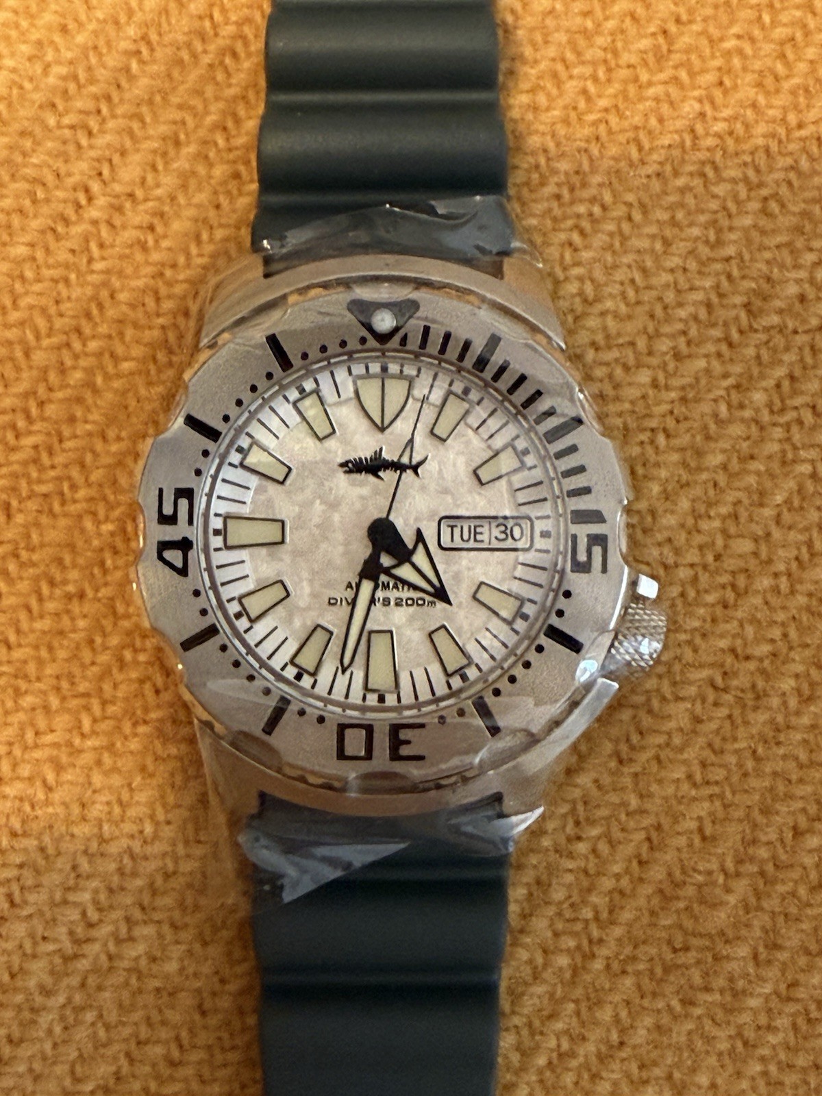HEIMDALLR MONSTER White Frosted Dial Upgraded Italian Rubber Strap