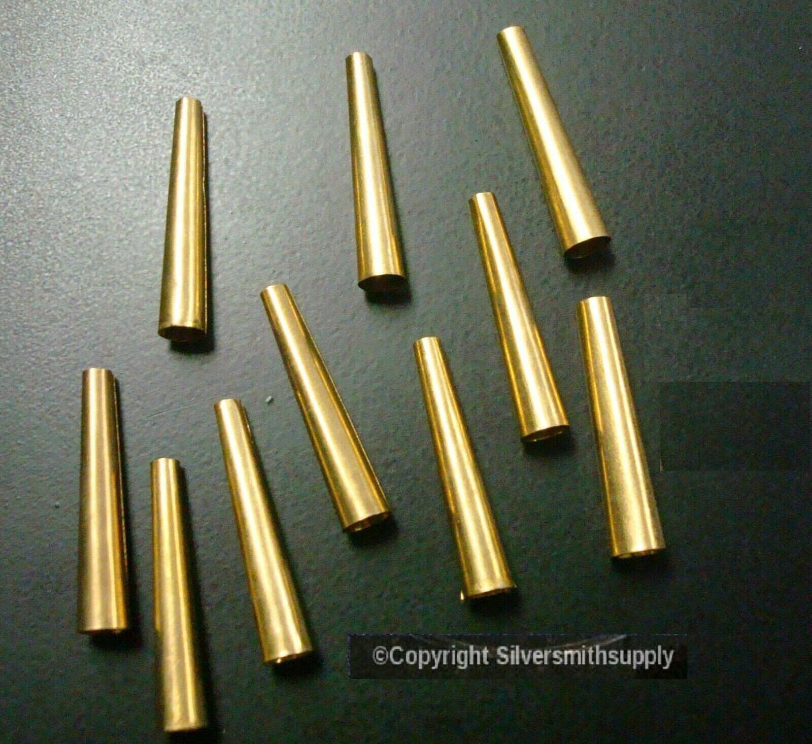 Brass metal cones Native American craft jewelry supplies regalia findings FPS132