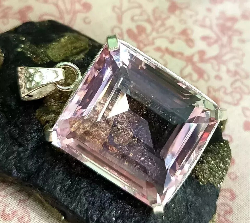 201 Ct GIE Certified Natural Pink Topaz 925 Solid Silver Pendant Loose Gemstone