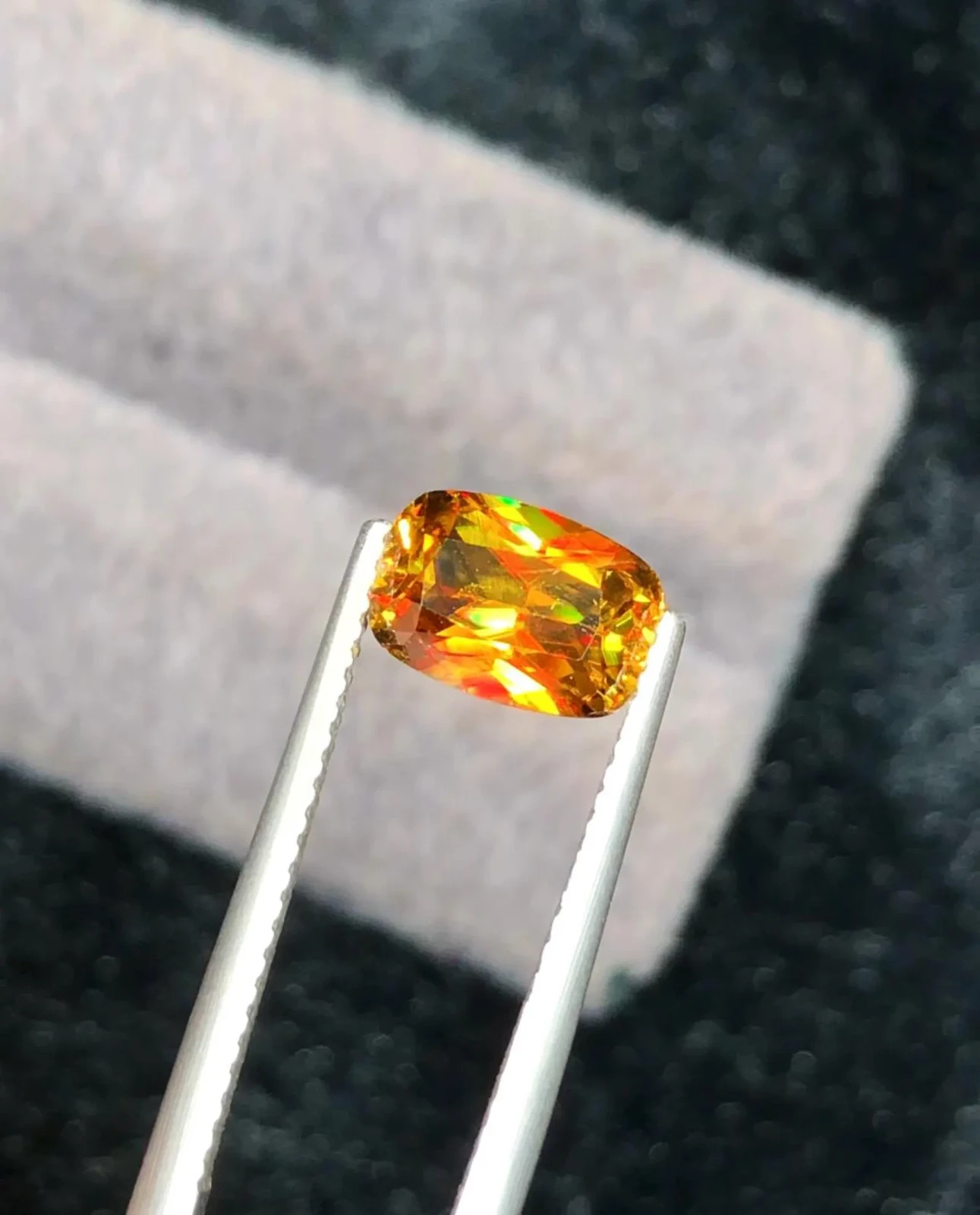 Full Fire Golden Sphene/Titanite Gemstone, Cushion Cut Rare Yellow Sphene 1.85CT